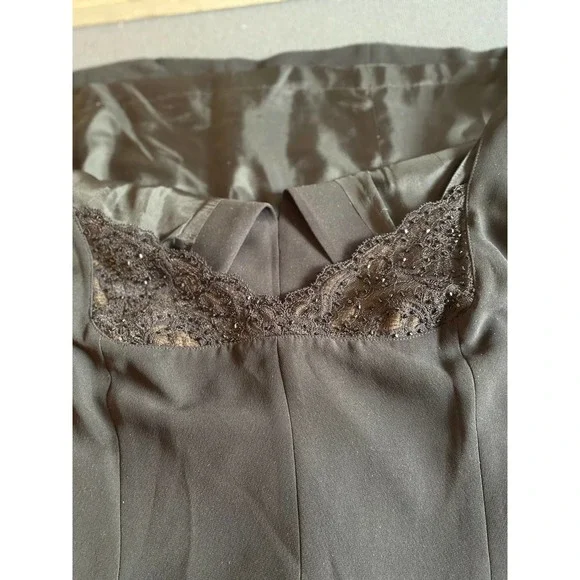 Jones New York Woman’s black dress size 16 sleeveless black lace bead PO w tags - Picture 16 of 16